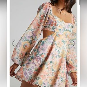 Showpo Floral Mini Cutout Dress (US-10) NWT